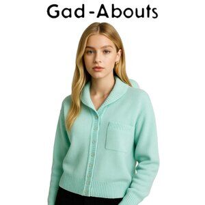Vintage Mint Green Knit Sweater Y2K Oversized Gad-Abouts NWT 1990s Deadstock